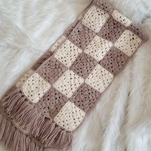 Granny Square Scarf with Fringe